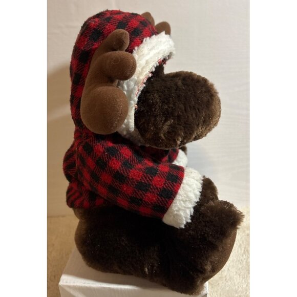 Wishpets Plush Moose 11" In Red & Black Buffalo Plaid Hoodie #83204 - Picture 3 of 10